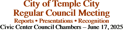 City of Temple City Regular Council