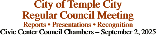 City of Temple City Regular Council