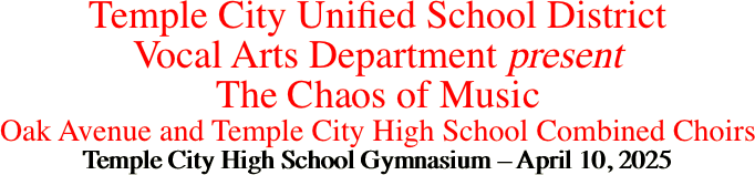 Temple City Unified School District Vocal
