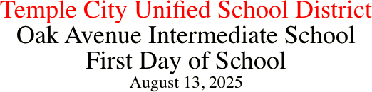 Temple City Unified School District Oak