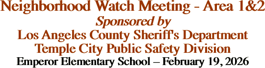 Neighborhood Watch Meeting - Area